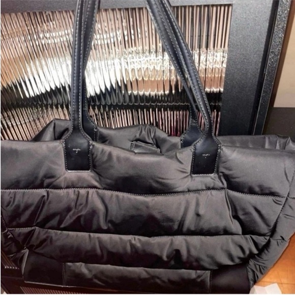 Tory Burch Black Puffer Tote - Picture 4 of 10